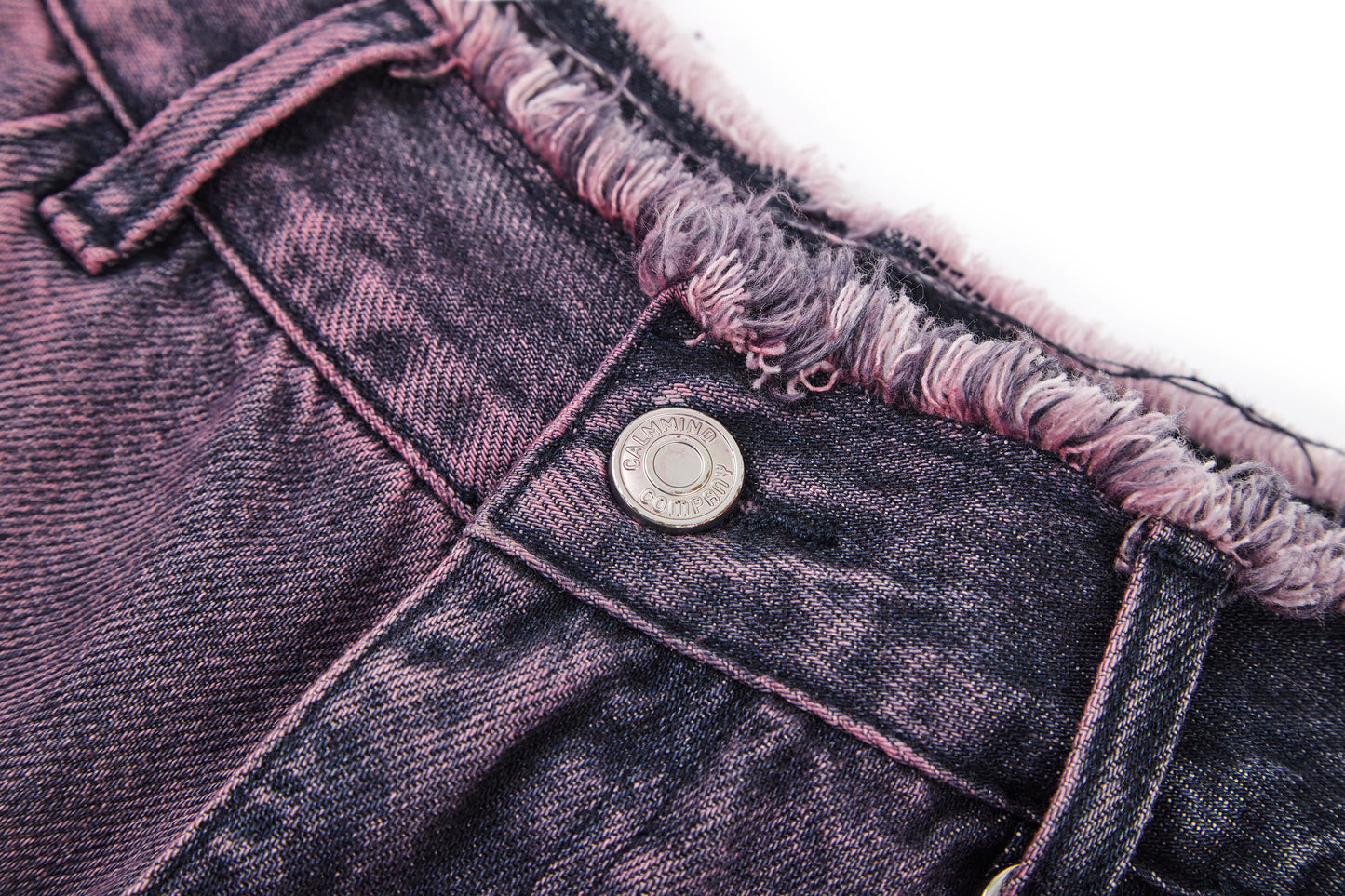 felt embroidered washed jeans