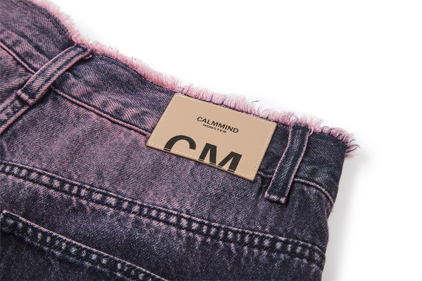 felt embroidered washed jeans